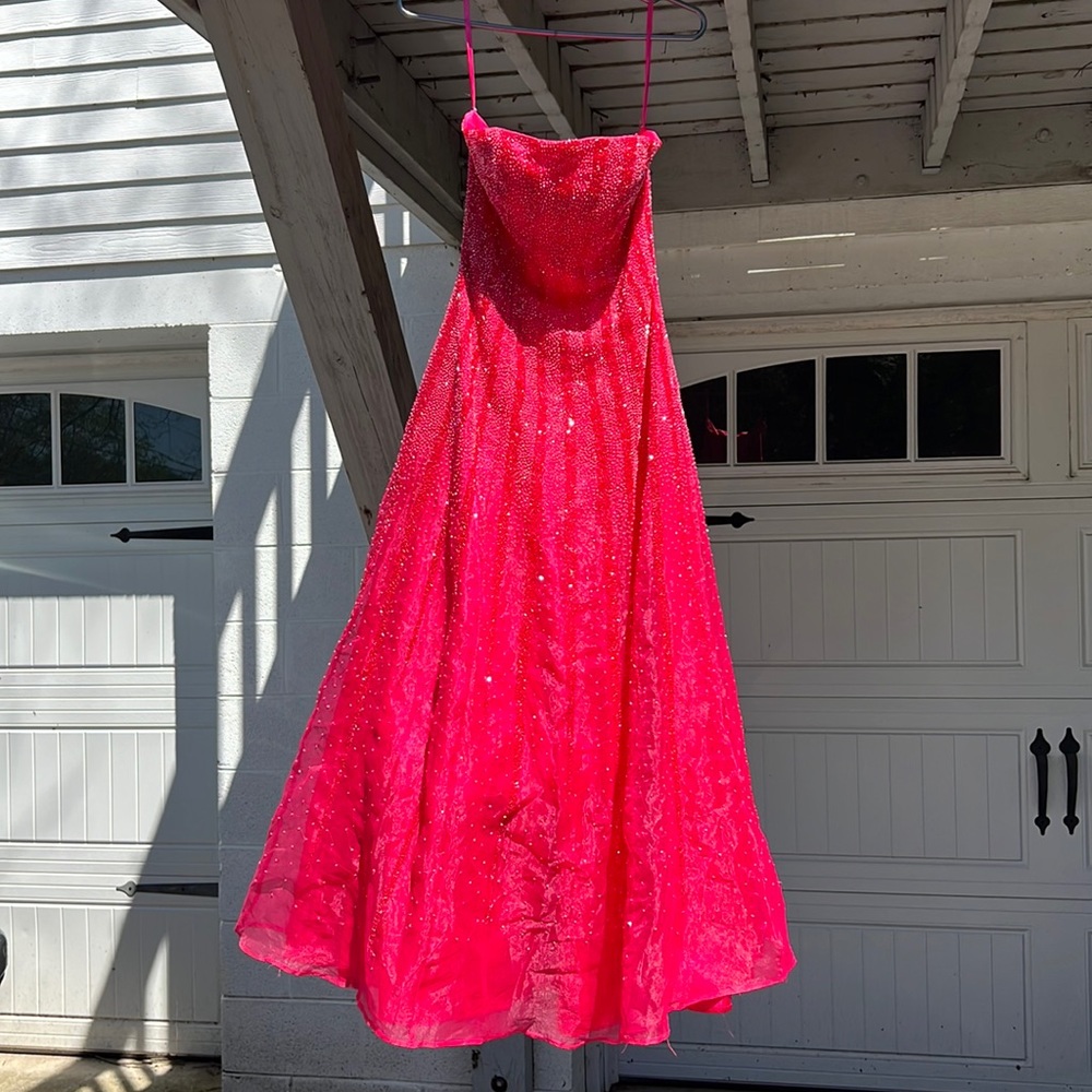 gorgeous beaded strapless quinceanera or prom dress